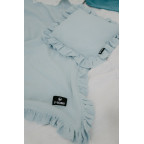 T-TOMI BIO Mušelínová deka s volánom Blue
