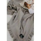 T-TOMI BIO Mušelínová deka s volánom Grey