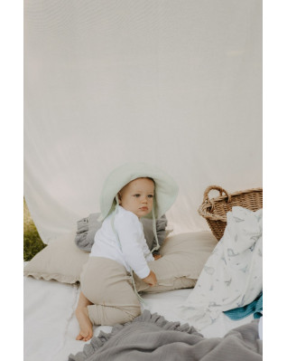 T-TOMI Mušelínový klobúk Mint (6-12 měsíců)