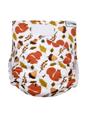 T-TOMI Nohavičková plienka AIO - prebaľovací set suchý zips Squirells