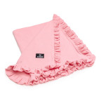T-TOMI BIO Mušelínová deka s volánom Pink