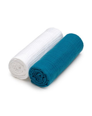 T-TOMI Mušelínové plienky White + Petrol