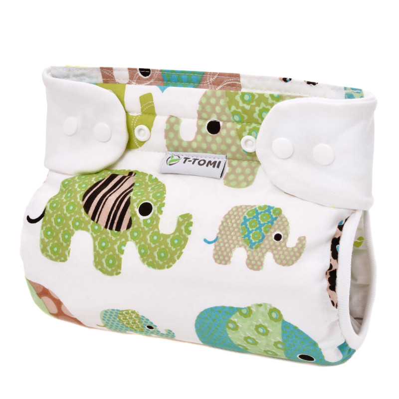 T-TOMI Ortopedické abdukčné nohavičky - patentky Green elephants (3-6kg) 