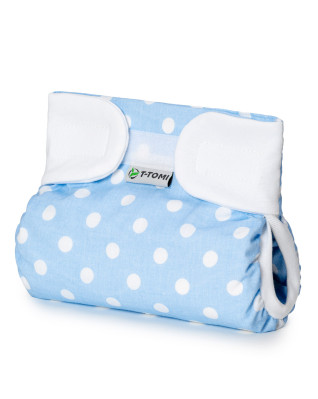 T-TOMI Ortopedické abdukčné nohavičky - suchý zips Blue polka (3-6kg)