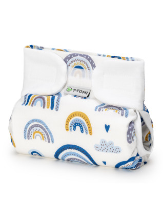 T-TOMI Ortopedické abdukčné nohavičky - suchý zips Blue rainbow (3-6kg)