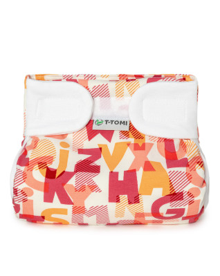 T-TOMI Ortopedické abdukčné nohavičky - suchý zips Pink alphabet (5-9kg)