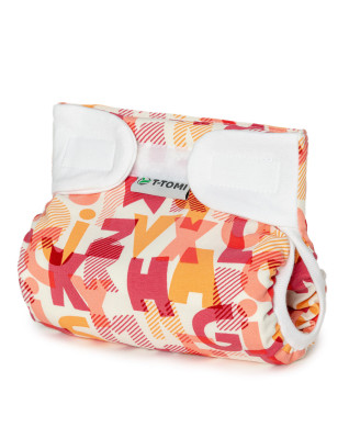 T-TOMI Ortopedické abdukčné nohavičky - suchý zips Pink alphabet (5-9kg)