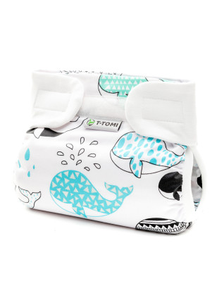 T-TOMI Ortopedické abdukčné nohavičky - suchý zips Whales (3-6kg)