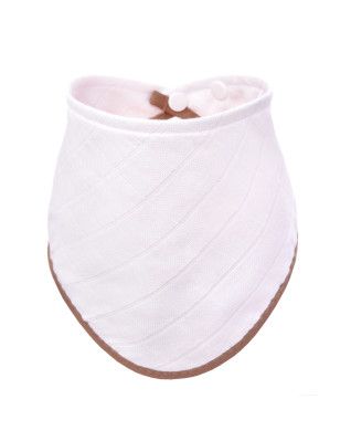 T-TOMI Bambusový slintáčik White with beige edging