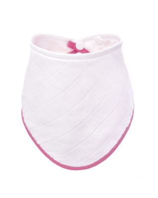 T-TOMI Bambusový slintáčik White with pink edging 