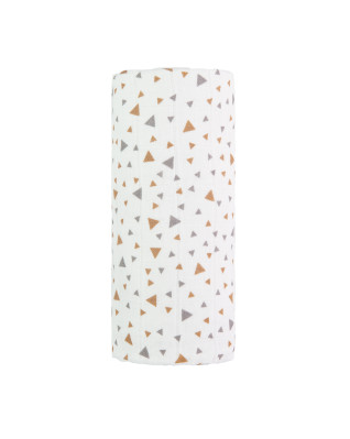 T-TOMI Veľká bavlnená TETRA osuška Beige triangles 