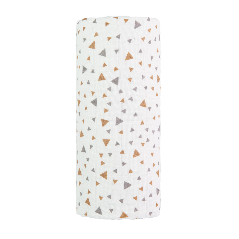 T-TOMI Veľká bavlnená TETRA osuška Beige triangles 