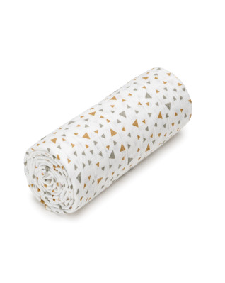 T-TOMI Veľká bavlnená TETRA osuška Beige triangles 